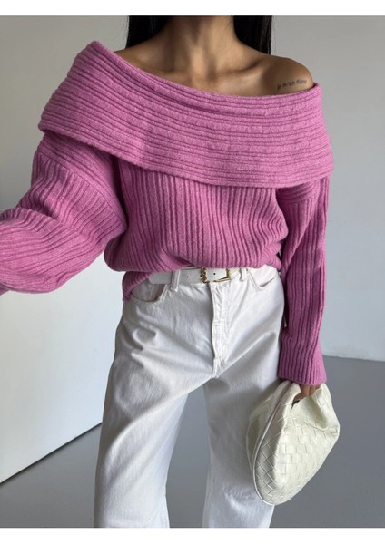 Rahat Kalıp Özel Iplik Madonna Yaka Kadın Triko Kazak fiyatları