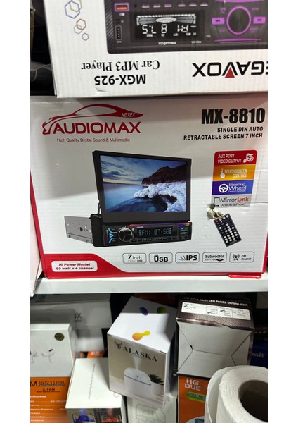 Audıomax MX-8810 Tek Din 7 Inç Full Hd Otomatik Açılır Dokunmatik Ekranlı Multimedya Sistemi modelleri