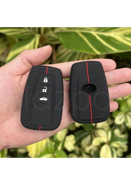 Toyota Corolla Rav4 Land Cruiser Camry Prado C-Hr Desenli Silikon Anahtar Kılıfı (3 Tuş)