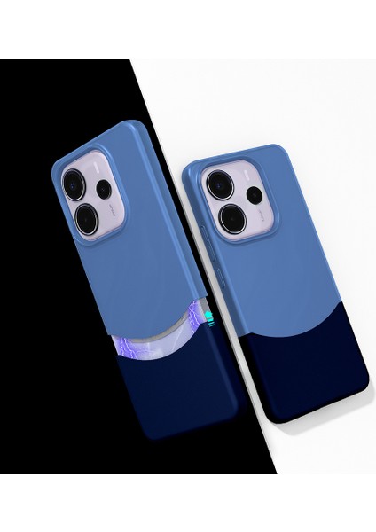 Redmi Note 14 5g Kılıf Mıknatıslı Akre Duble Kapak - Lacivert