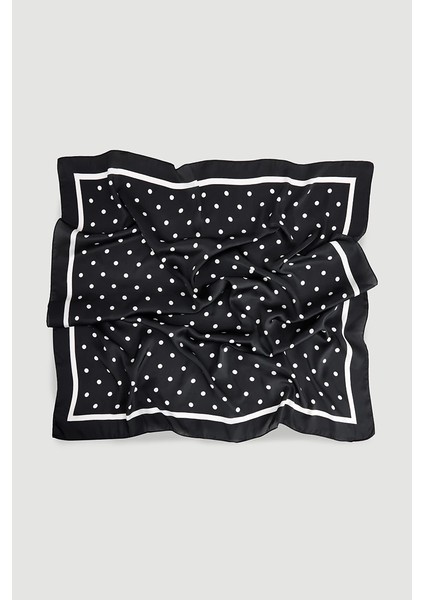 Puantiyeli Büyük Fular - Siyah fiyatları