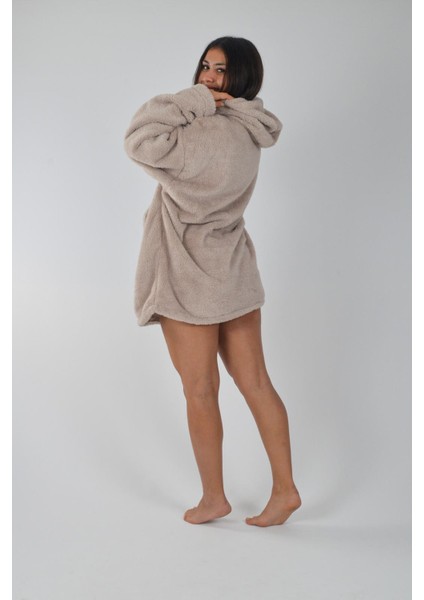 Welsoft Kapüşonlu Giyilebilir Tv Battaniyesi Unisex Peluş Oversize Panço Sabahlık fırsatları