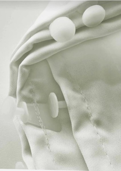 Saten Güneşlik Perde Düz Dikiş Kullanıma Hazır Krem