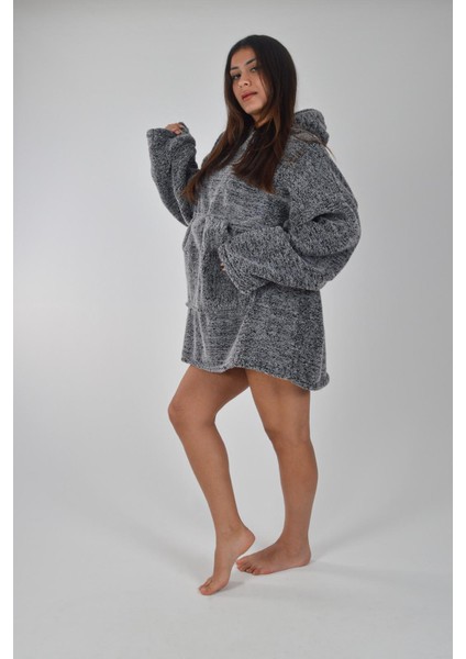 Welsoft Kapüşonlu Giyilebilir Tv Battaniyesi Unisex Peluş Oversize Panço Sabahlık fiyatları