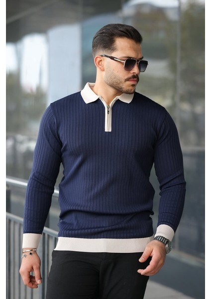 Erkek Kol ve Yaka Detaylı Uzun Kollu Triko fiyatları