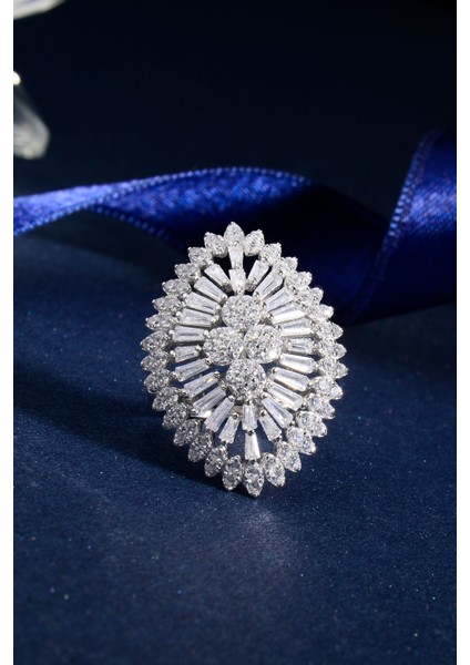 925 Ayar Gümüş Yaprak Model Taşlı Yüzük fiyatları