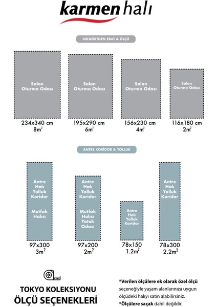 Tokyo TK003M Gri Halı Lacivert Deyatlı Modern Akrilik Halı Kaymaz Taban Tozuaz Salon Halısı Koridor