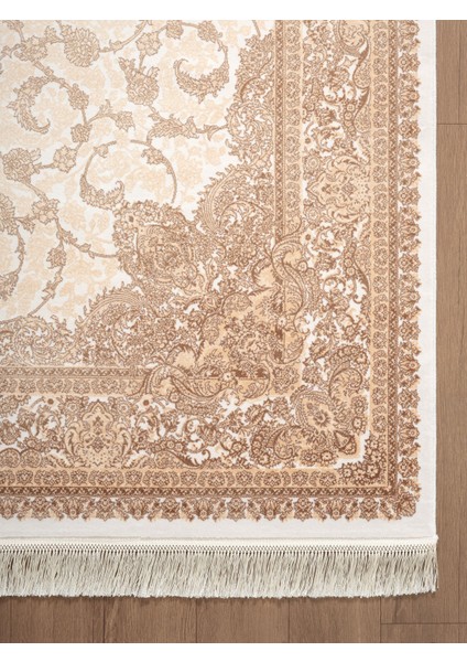 Imperial Luxe IL005S Krem Çerçeveli Göbekli Halı Klasik Desen 100 Tarak Bambu Viskon Ipek Serisi indirimleri