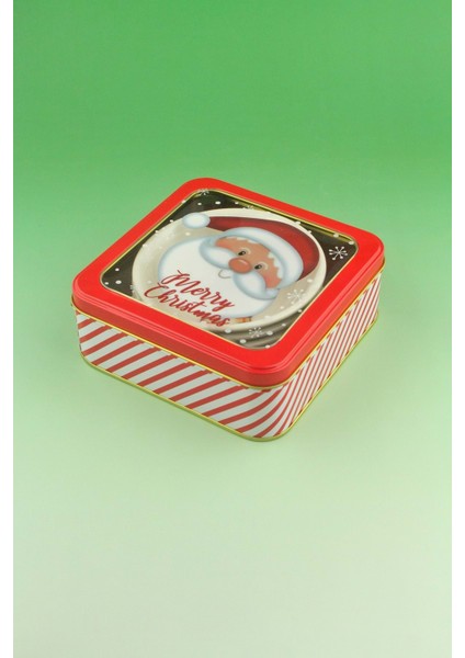 Santa Joy 4 Parça Porselen Çerezlik Metal Yılbaşı Hediye Kutulu modelleri