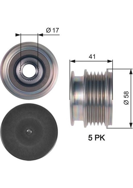 OAP7126 Alternatör Gergi Kasnağı Ford Mondeo Iv 2.5-Smax 07 > Volvo S40-V50-S60-V60-SC60-V70-XC70-S80-XC90 30667682-6G9N10300HD