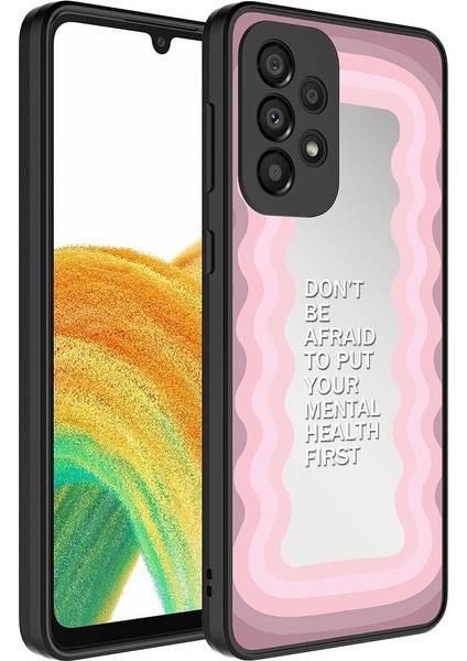 Galaxy A33 5g Kılıf Aynalı Desenli Kamera Korumalı Parlak Akre Mirror Kapak-Ayna