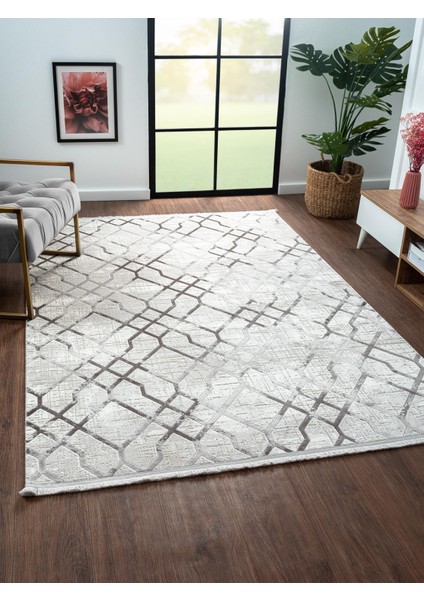 Tokyo 1704 Gri Halı Antrasit Detaylı Geometrik Desen Modern Akrilik Halı Kaymaz Taban Tozuaz modelleri