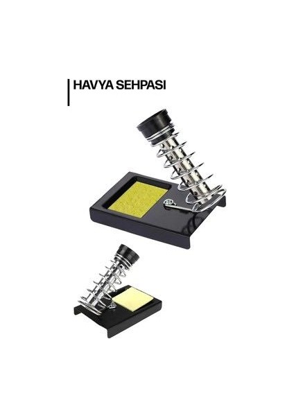 Profesyonel Havya Standı ve Altlığı (Havya Istasyonu) Lehimleme Süngerli