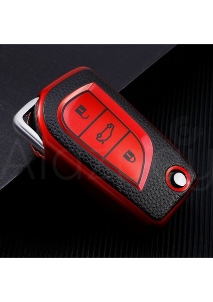 Toyota Corolla Auris Yaris Avensis Verso Hilux Deri Görünüm Tpu Anahtar Kılıfı (3 Tuş) modelleri