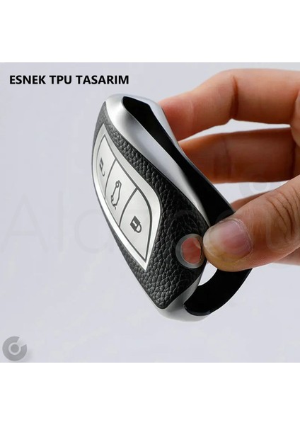 Toyota Corolla Auris Yaris Avensis Verso Hilux Deri Görünüm Tpu Anahtar Kılıfı (3 Tuş) fırsatları