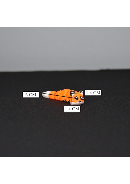 3D Hareketli Eklemli Beyaz Kuyruklu Turuncu Tilki Küçük Dekoratif Figür ve Süs modelleri