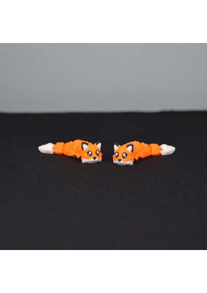 3D Hareketli Eklemli Beyaz Kuyruklu Turuncu Tilki Küçük Dekoratif Figür ve Süs fırsatları