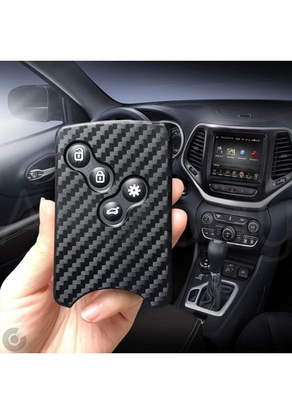 Renault Clio Megane Captur Koleos Fluence Laguna Karbon Desenli Tpu Anahtar Kılıfı