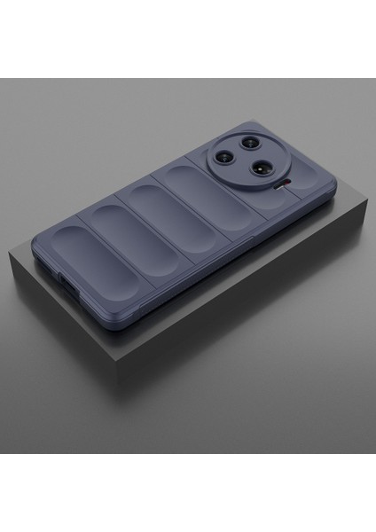 Tecno Spark 30 Pro Kılıf Esnek Tpu Oyuklu Arka Yüzey Tasarımlı Akre Etnik Silikon Kapak - Lacivert