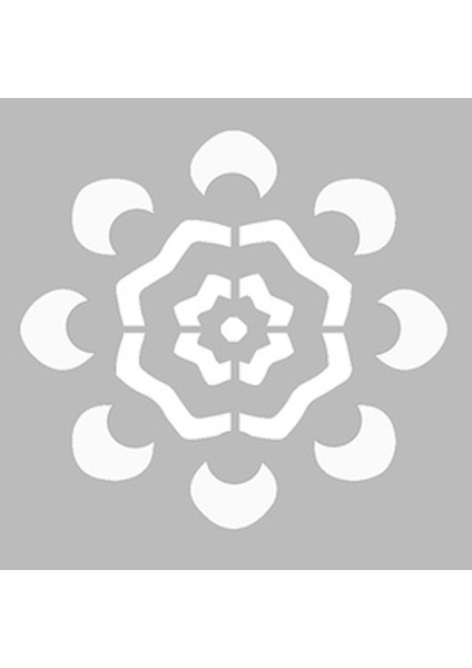 Basit Mandala 4 Stencil Boyama şablonu 30x30 cm, Duvar Stencil, Fayans Stencil, Mobilya Stencil