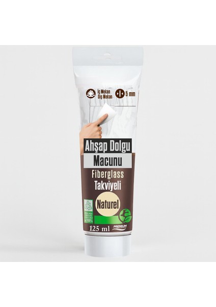 Kullanım Hazır Ahşap Parke Tamir Macunu Natürel Renk Mobilya Masa Dolgu Çatlak Çizik Giderici 125 ml