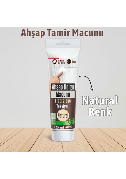 Kullanım Hazır Ahşap Parke Tamir Macunu Natürel Renk Mobilya Masa Dolgu Çatlak Çizik Giderici 125 ml fiyatları