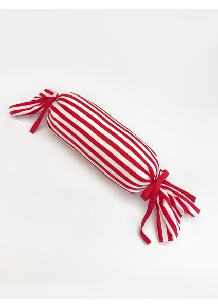 Kırmızı Çizgili Bonbon Yastık modelleri