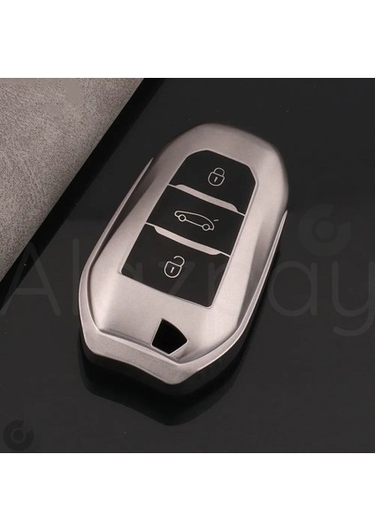 Citroen C3 C4X C5 Aircross C-Elysee Ds3 Ds4 Ds5 Titan Gri Tpu Anahtar Kılıfı (Sustasız)