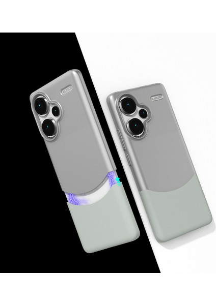 Redmi Note 13 Pro Plus 5g Kılıf Mıknatıslı Akre Duble Kapak - Gri