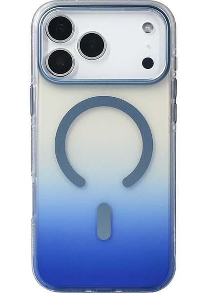 iPhone 17 Pro Max Kılıf M-Safe Şarj Özellikli Transparan Renk Geçişli Akre Toros Kapak - Gri indirimleri