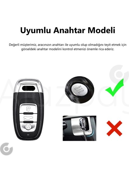 Audi A1 A3 A4 A5 A6 A7 A8 Q3 Q5 Q7 S4 S5 S6 S7 S8 R8 Tt Elmas Kesim Tpu Anahtar Kılıfı fiyatları