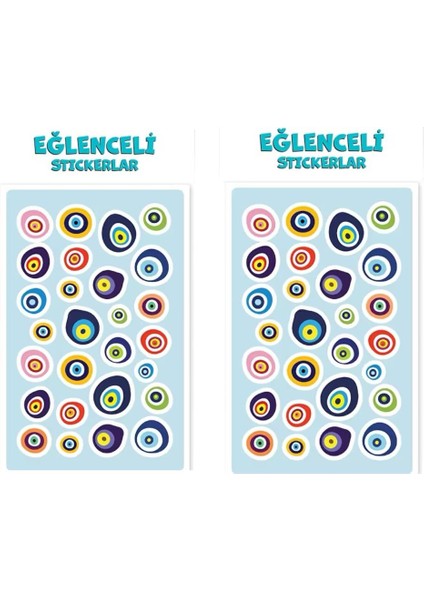 Eğlenceli Sticker Nazar Boncuğu 2'li Set