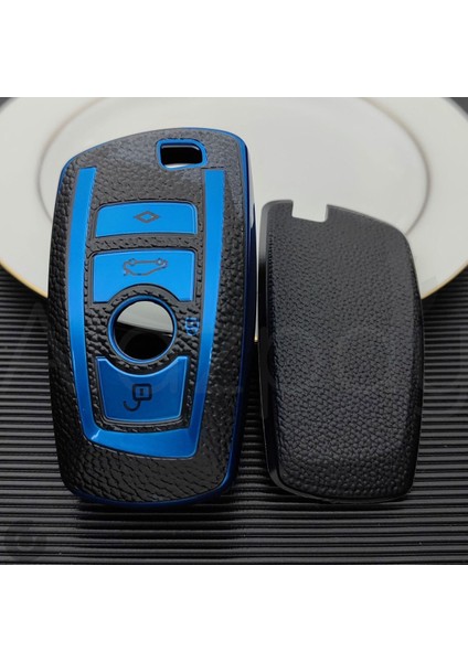 Bmw 1 3 5 7 Serisi F30 F25 F20 F18 F16 F15 F10 & X1 X3 X4 X5 Deri Görünüm Tpu Anahtar Kılıfı