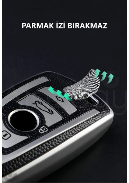 Bmw 1 3 5 7 Serisi F30 F25 F20 F18 F16 F15 F10 & X1 X3 X4 X5 Deri Görünüm Tpu Anahtar Kılıfı