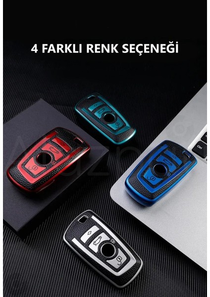 Bmw 1 3 5 7 Serisi F30 F25 F20 F18 F16 F15 F10 & X1 X3 X4 X5 Deri Görünüm Tpu Anahtar Kılıfı