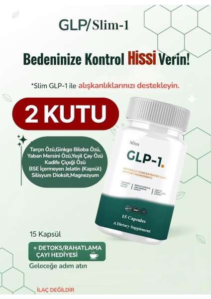 2 Kutu Glp -1 (Good Laboratory Practice) Tarçın,yeşil Çay ve Yaban Mersini Ekstratı Içeren Detox Için Yardımcı Takviye Edici Gıda Kapsülü