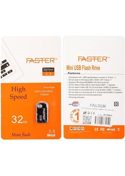 32 GB Mimi Serisi USB 3.0 Yüksek Hızlı Metal Flash Bellek fırsatları