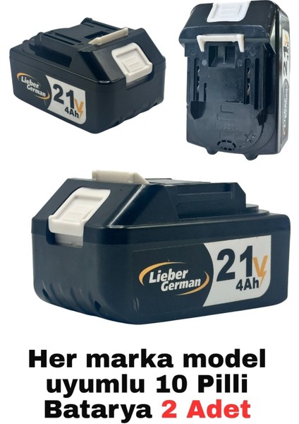 ve Diğer Tüm Marka Modellere Uyumlu 10 Pilli Batarya Akü Setlere Uyumlu 2 Adet