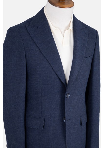 Erkek Iki Düğme Ceket Flanel Yün Desenli Sivri Yaka Çift Yırtmaç Havacı fırsatları