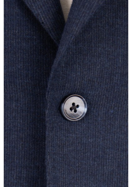 Erkek Iki Düğme Ceket Flanel Yün Desenli Sivri Yaka Çift Yırtmaç Havacı