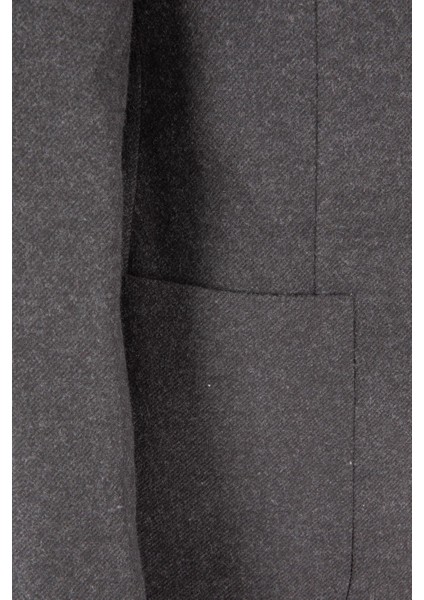 Erkek Iki Düğme Ceket Yün Astarsız Mono Yaka Slim Fit Füme fırsatları