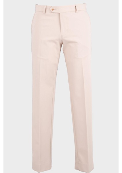 Erkek Klasik Pantolon Esnek Kumaş Mevsimlik Modern Fit Bej