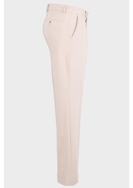 Erkek Klasik Pantolon Esnek Kumaş Mevsimlik Modern Fit Bej fiyatları