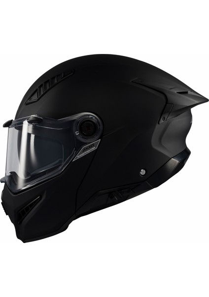 Ghostfighter Sv Mat Siyah Motosiklet Çene Açılır Kaskı