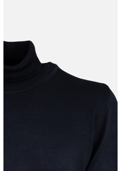 Erkek Tam Balıkçı Yaka Triko Kazak Slim Fit Yün Lacivert fiyatları