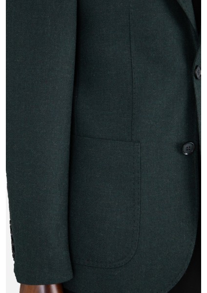 Erkek Iki Düğme Ceket Casual Yün Kırlangıç Yaka Çift Yırtmaç Yeşil indirimleri