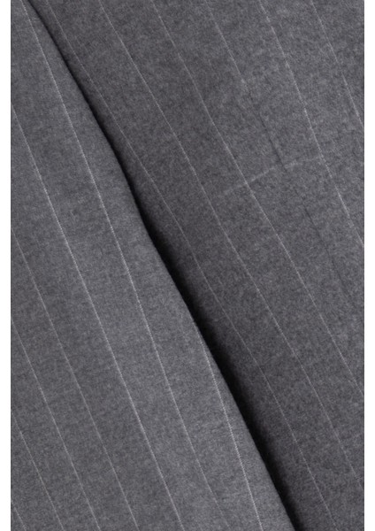 Erkek Klasik Takım Elbise Soft Çizgili Flanel Yün Mono Yaka Rahat Kalıp Gri fiyatları