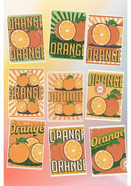 Portakal Temalı 9'lu Kartpostal