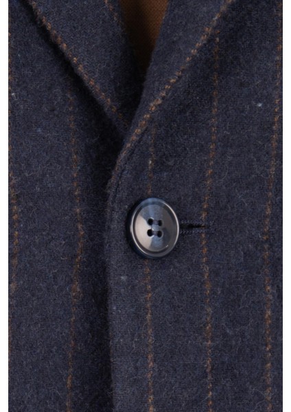 Erkek Iki Düğme Ceket Casual Kapitone Yelekli Yün Çift Yırtmaç Lacivert indirimleri