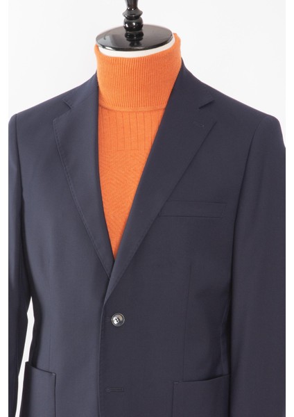 Erkek Mono Yaka Jogger Pantolonlu Spor Takım Elbise Lacivert modelleri